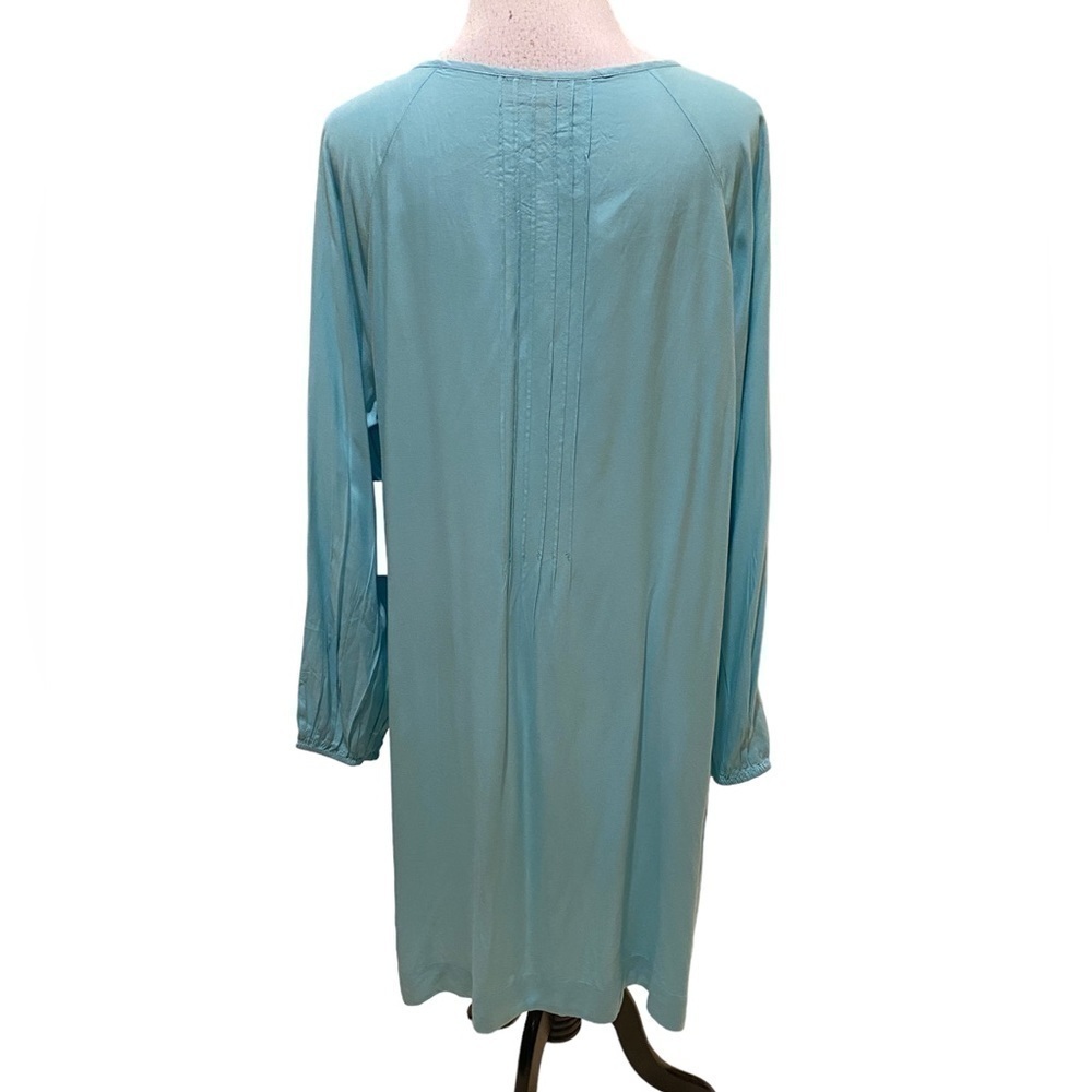 Roaman’s Women’s Summer Cover Up with Pleating in Front & Pretty Tie Tassels - Picture 5 of 14